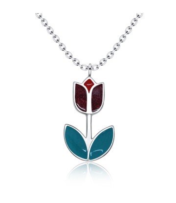 Pretty Tulip Silver Necklace SPE-3367 (CO5+CO15+PR6)